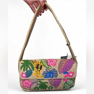 jaguar floral tropical flower beaded bag made in india america and beyond